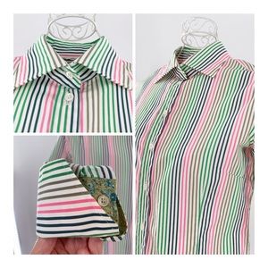 Paul Smith Pink Green Stripe Shirt IT Size 40 US 8